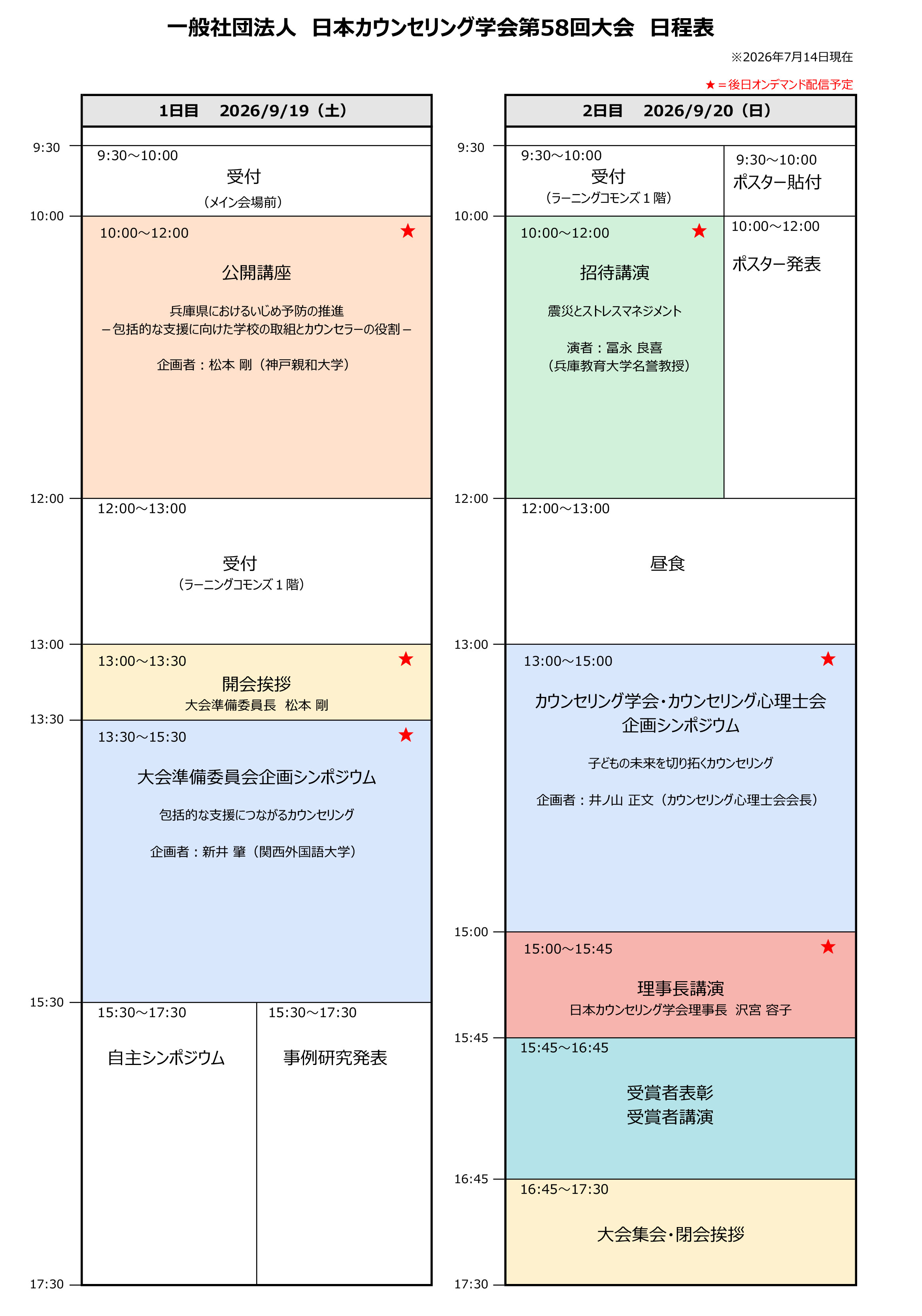 日程表